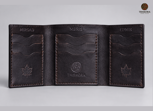 Custom Edmir Trifold Wallet with Carved Image Triskóra